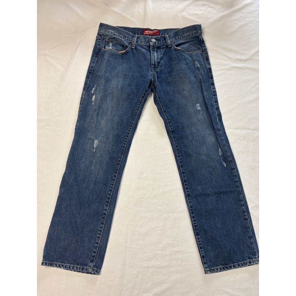 Arizona Jean Co Mens Skinny Fit Distressed Blue Denim Jeans 34x30 Medium Wash